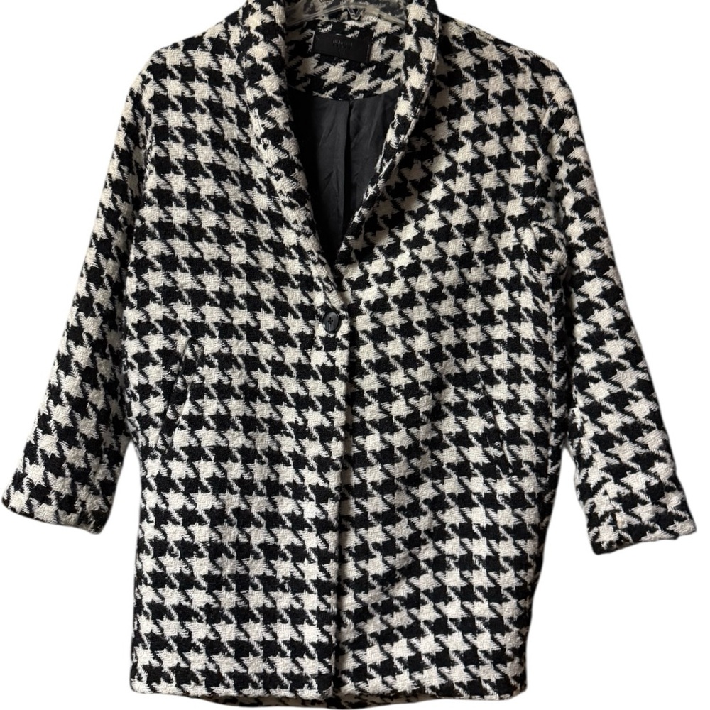 Blank NYC ~ Coat ~ Women’s ~ Small ~ Houndstooth ~ Black&White ~ Wool Blend